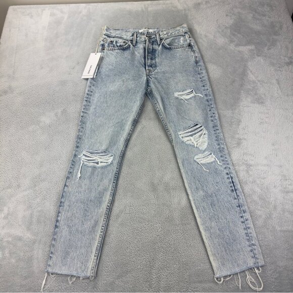 Grlfrnd Karolina Jeans Size 25 Light Blue Distressed - Picture 2 of 16